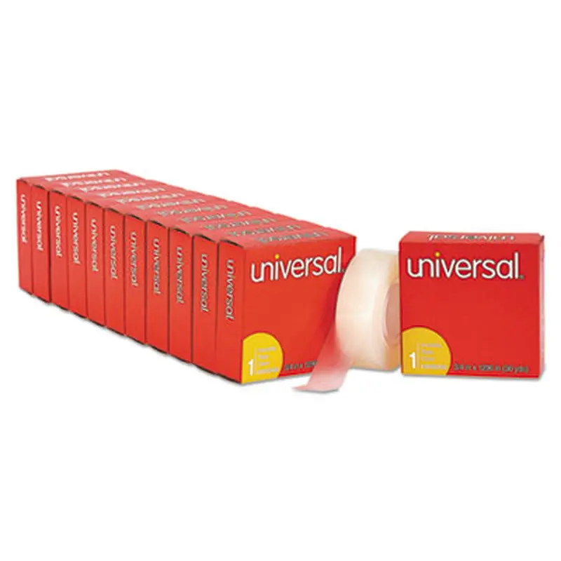 Invisible Tape, 1" Core, 0.75" x 36 yds, Clear, 12/Pack - Tape | Universal