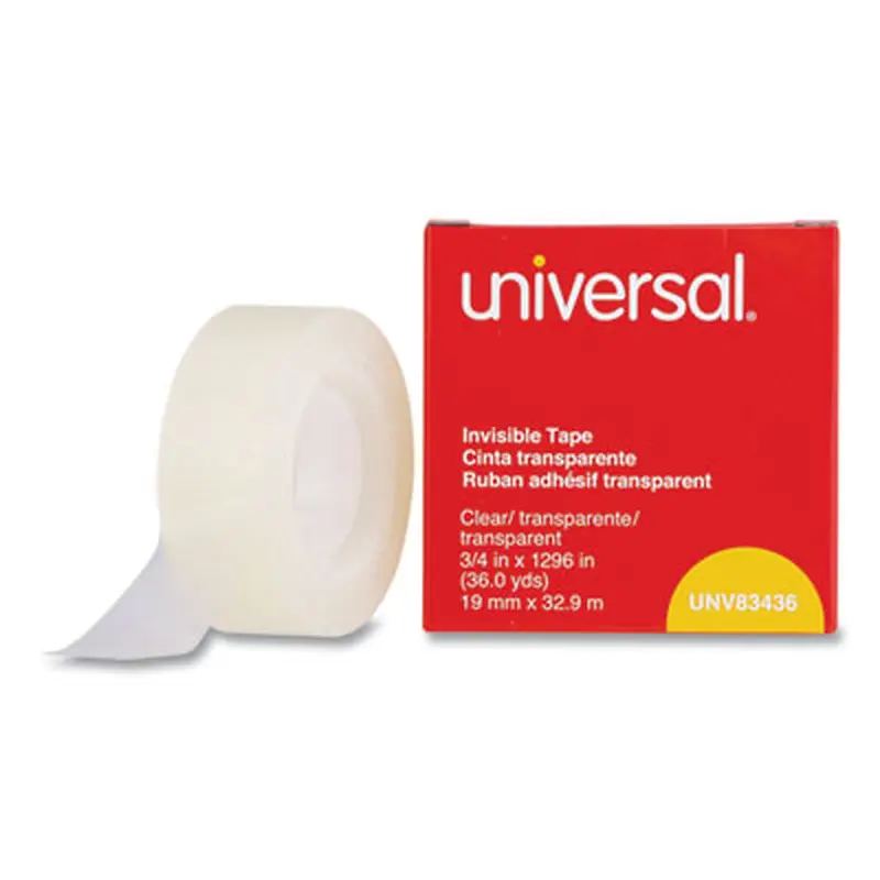Invisible Tape, 1" Core, 0.75" x 36 yds, Clear - Tape | Universal