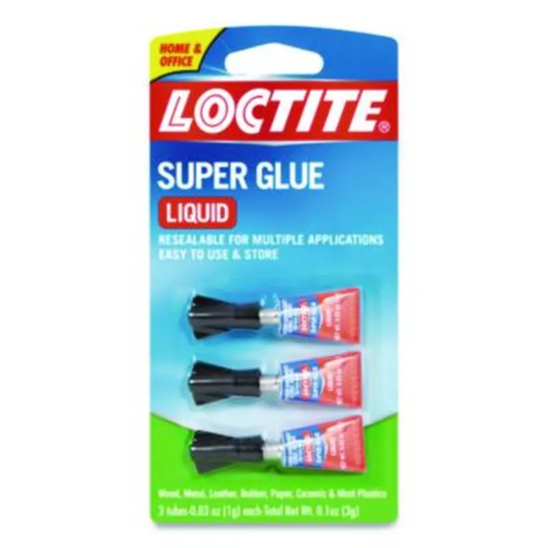 Super Glue, 0.11 oz, Dries Clear, 3/Pack - Glue | Loctite