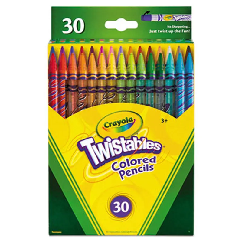 Twistables Colored Pencils, 2 mm, 2B, Assorted Lead and Barrel Colors, 30/Pack - Pencils | Crayola
