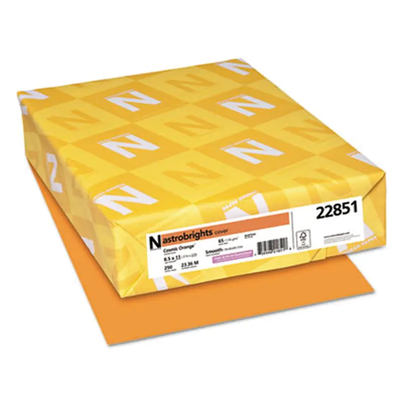 Color Cardstock, 65 lb Cover Weight, 8.5 x 11, Cosmic Orange, 250/Pack - Art & Design Paper | Astrobrights
