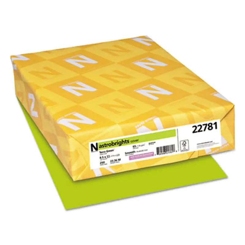 Color Cardstock, 65 lb Cover Weight, 8.5 x 11, Terra Green, 250/Pack - Art & Design Paper | Astrobrights