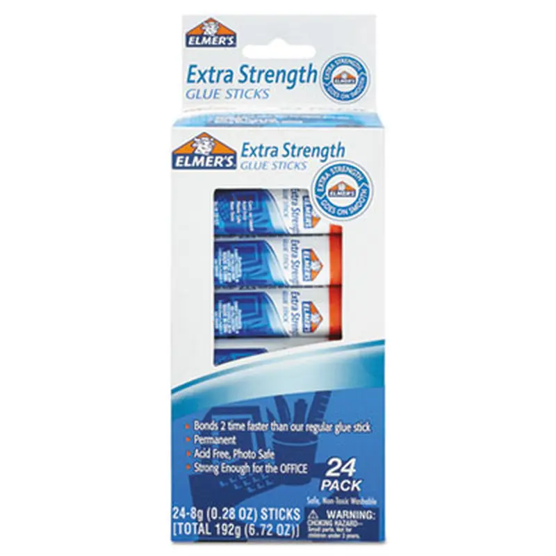 Extra-Strength Office Glue Stick, 0.28 oz, Dries Clear, 24/Pack - Glue | Elmer's