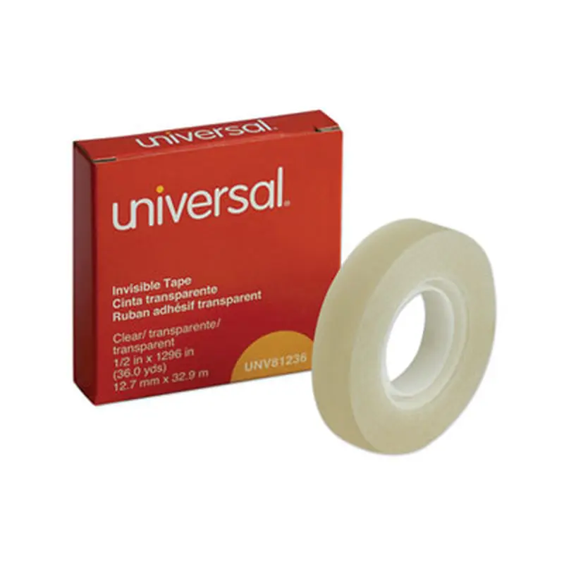 Invisible Tape, 1" Core, 0.5" x 36 yds, Clear - Tape | Universal