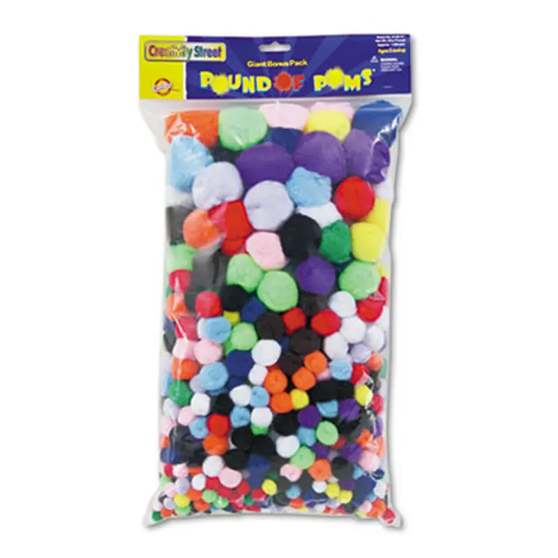 Pound of Poms Giant Bonus Pack, Assorted Colors, 1,000/Pack - Crafting Embellishments | Creativity Street