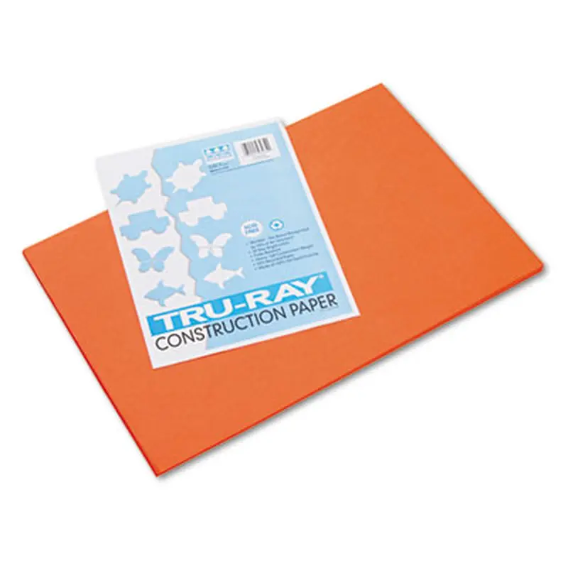Tru-Ray Construction Paper, 76 lb Text Weight, 12 x 18, Orange, 50/Pack - Art & Design Paper | Pacon