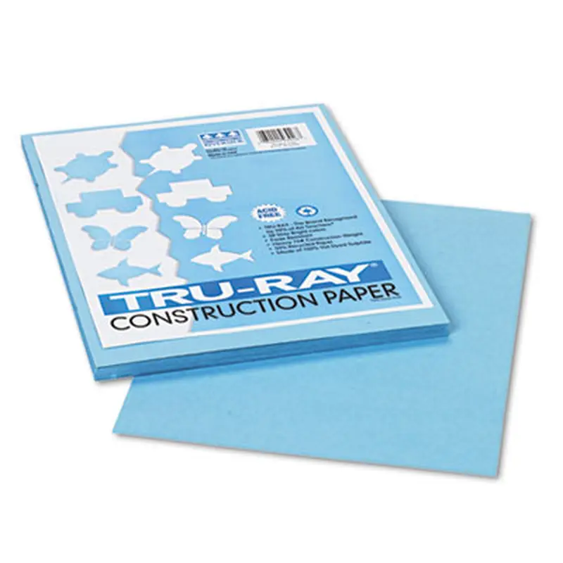 Tru-Ray Construction Paper, 76 lb Text Weight, 9 x 12, Sky Blue, 50/Pack - Art & Design Paper | Pacon