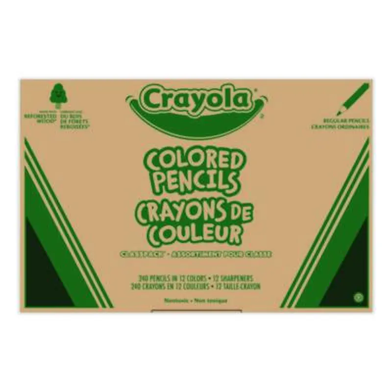 Color Pencil Classpack Set with (240) Pencils and (12) Pencil Sharpeners, 3.3 mm, 2B, Assorted Lead and Barrel Colors, 240/BX - Pencils | Crayola