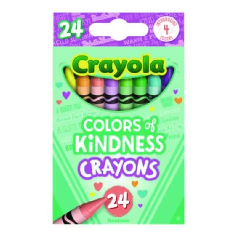 Colors of Kindness Crayons, Regular Size, 0.31" x 3.63", 24 Assorted Colors, 24/Pack - Crayons | Crayola