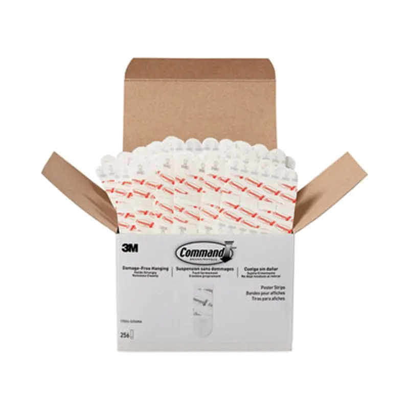 Poster Strips, Removable, Holds Up to 1 lb per Pair, 1.63 x 2.75, White, 256/Pack - Mounting Tape | Command