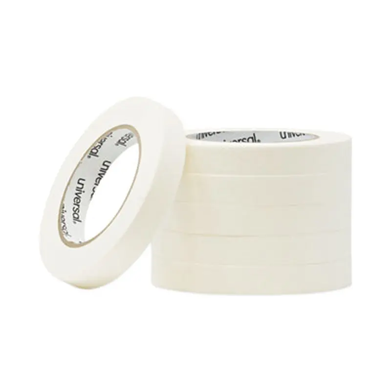 Removable General-Purpose Masking Tape, 3" Core, 18 mm x 54.8 m, Beige, 6/Pack - Tape | Universal