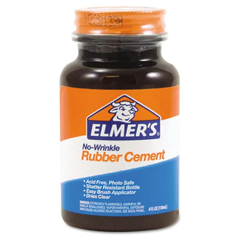 Rubber Cement with Brush Applicator, 4 oz, Dries Clear - Glue | Elmer's