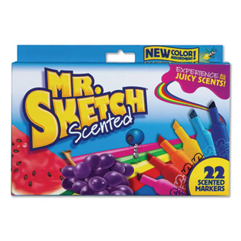 Scented Watercolor Marker, Broad Chisel Tip, Assorted Colors, 22/Pack - Markers | Mr. Sketch