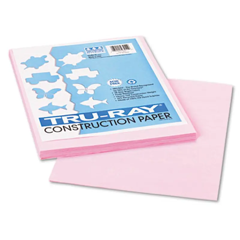 Tru-Ray Construction Paper, 76 lb Text Weight, 9 x 12, Pink, 50/Pack - Art & Design Paper | Pacon