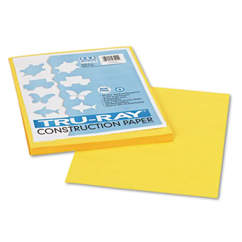 Tru-Ray Construction Paper, 76 lb Text Weight, 9 x 12, Yellow, 50/Pack - Art & Design Paper | Pacon