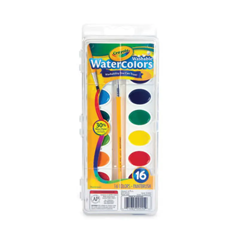 Washable Watercolors, 16 Assorted Colors, Palette Tray - Paint | Crayola