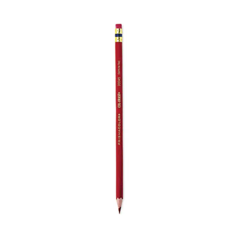 Col-Erase Pencil with Eraser, 0.7 mm, 2B, Carmine Red Lead, Carmine Red Barrel, Dozen - Pencils | Prismacolor