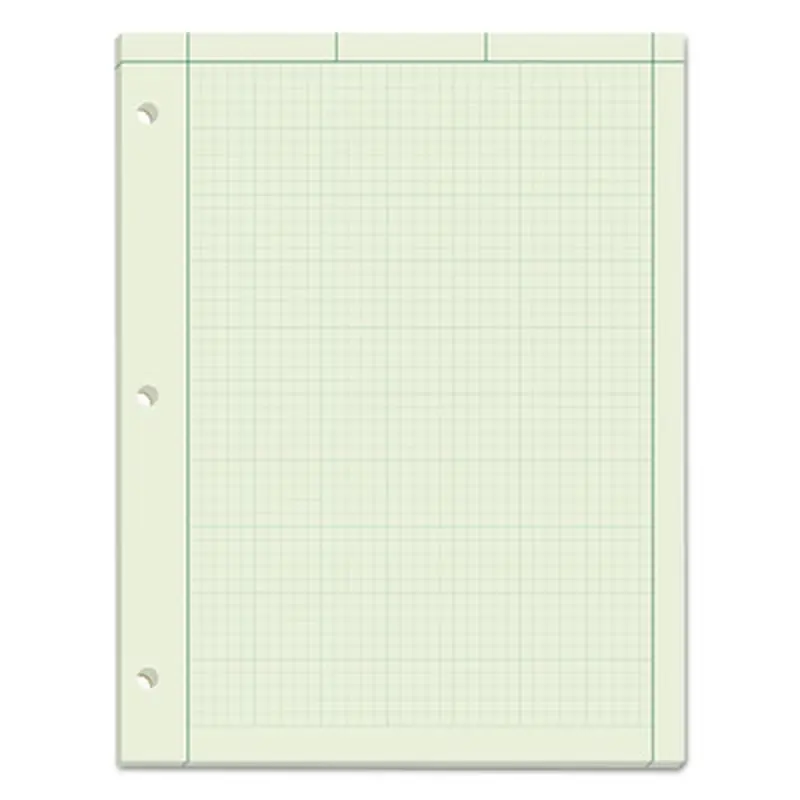 Engineering Computation Pads, Cross-Section Quadrille Rule (5 sq/in, 1 sq/in), Green Cover, 100 Green-Tint 8.5 x 11 Sheets - Lab & Design Pads | TOPS
