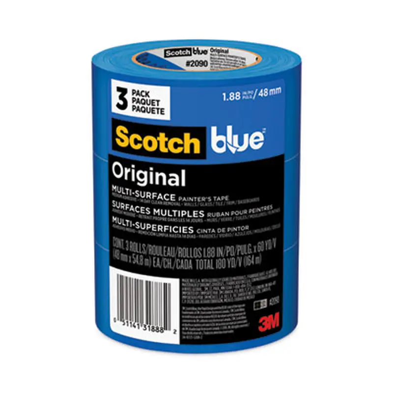 Original Multi-Surface Painter's Tape, 3" Core, 1.88" x 60 yds, Blue, 3/Pack - Tape | ScotchBlue