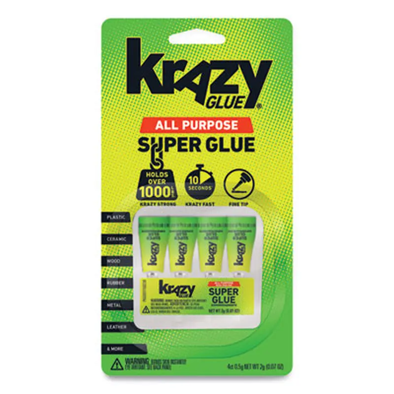 Single-Use Tubes, 0.07 oz, Dries Clear, 4/Pack - Glue | Krazy Glue