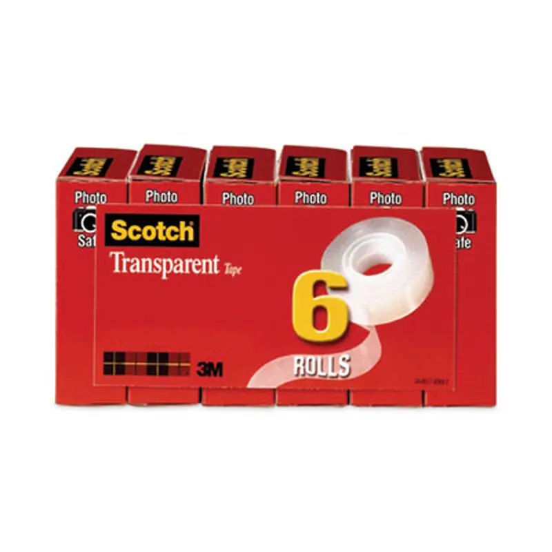 Transparent Tape, 1" Core, 0.75" x 36 yds, Transparent, 6/Pack - Tape | Scotch
