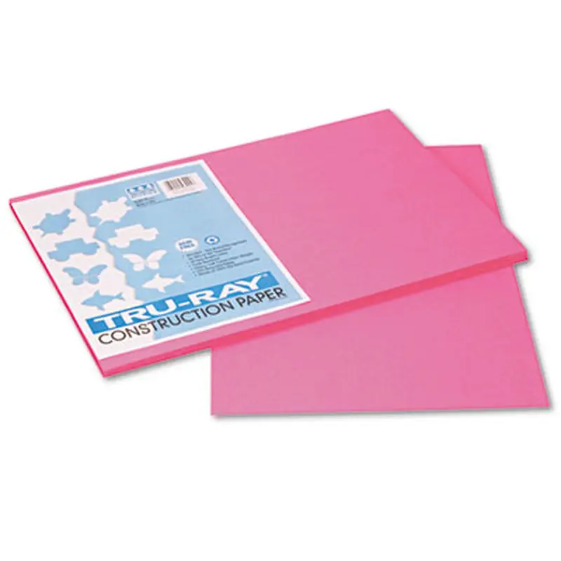 Tru-Ray Construction Paper, 76 lb Text Weight, 12 x 18, Shocking Pink, 50/Pack - Art & Design Paper | Pacon