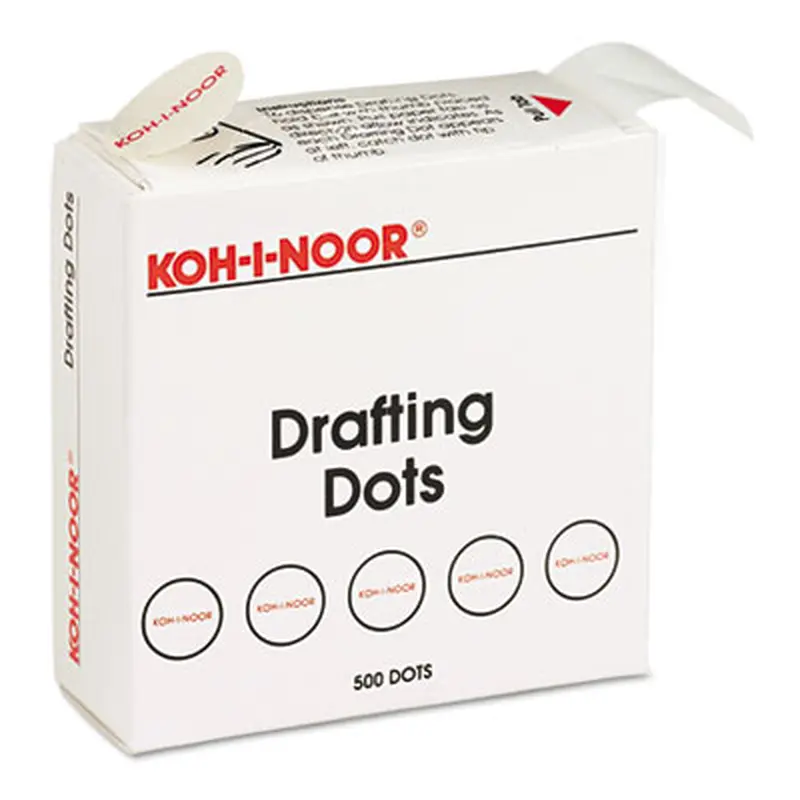 Adhesive Drafting Dots, 0.88" dia, Dries Clear, 500/Box - Glue | Koh-I-Noor