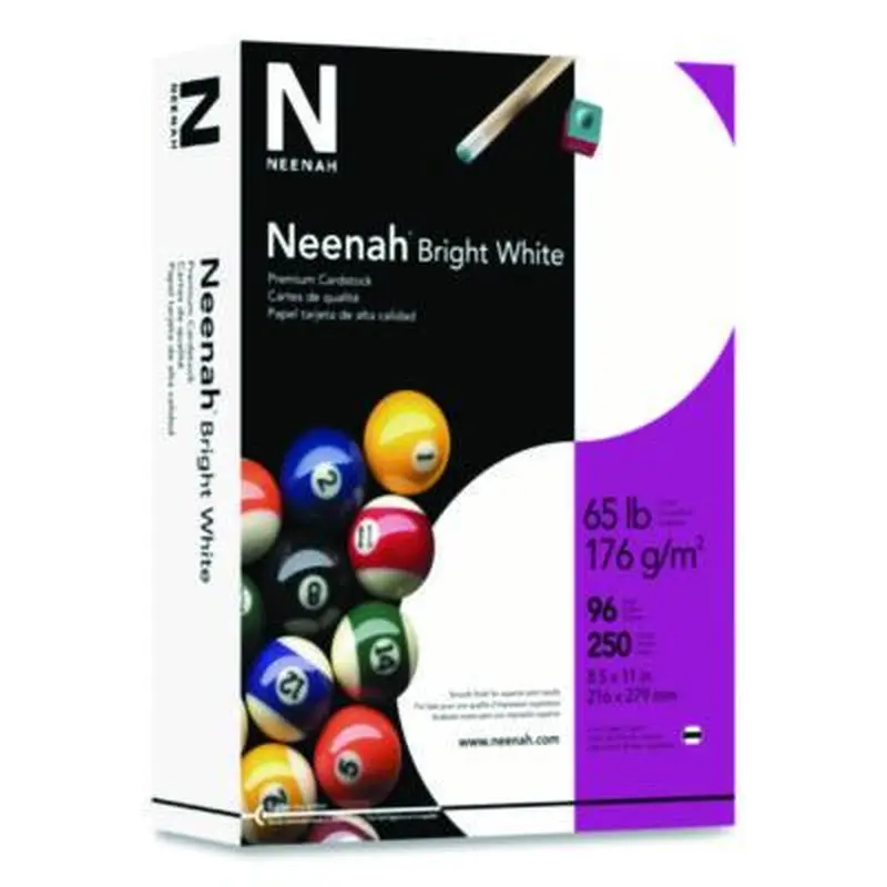 Bright White Card Stock, 96 Bright, 65 lb Cover Weight, 8.5 x 11, 250/Pack - Art & Design Paper | Neenah Bright White
