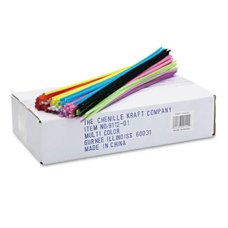 Regular Stems, 12" x 4 mm, Metal Wire/Polyester, Assorted Colors, 1,000/Box - Crafting Embellishments | Creativity Street