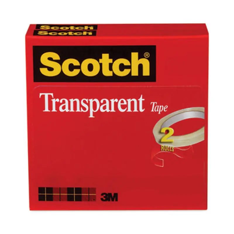 Transparent Tape, 3" Core, 0.5" x 72 yds, Transparent, 2/Pack - Tape | Scotch