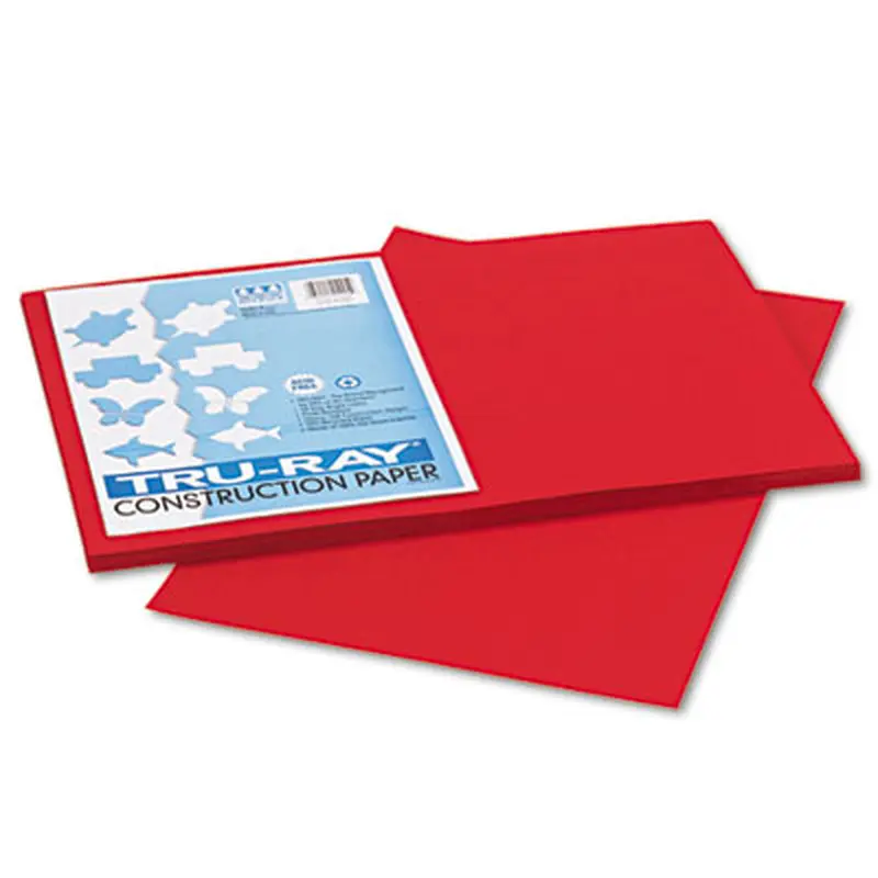 Tru-Ray Construction Paper, 76 lb Text Weight, 12 x 18, Holiday Red, 50/Pack - Art & Design Paper | Pacon