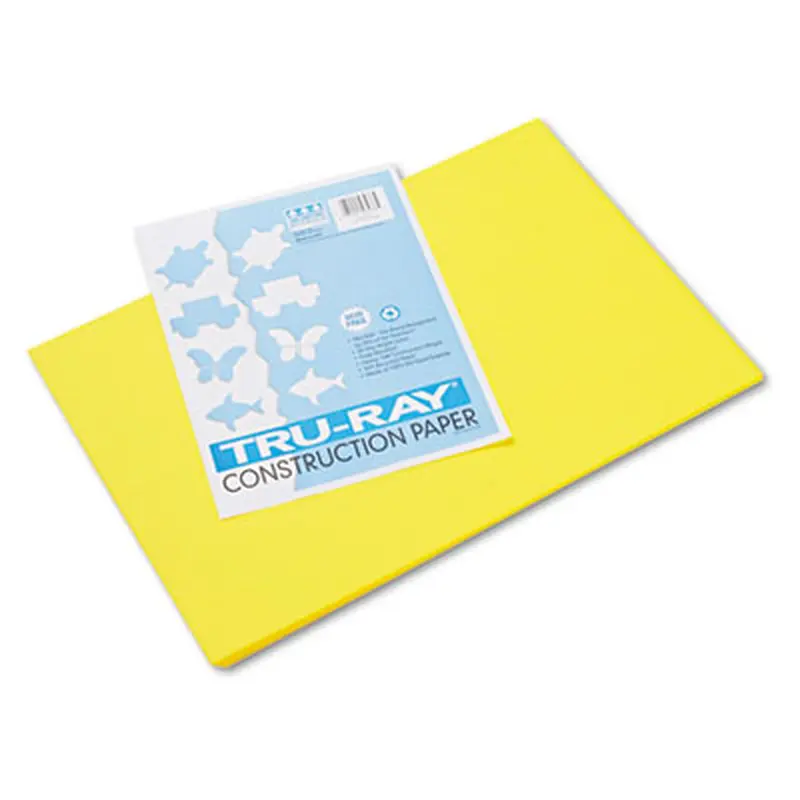 Tru-Ray Construction Paper, 76 lb Text Weight, 12 x 18, Yellow, 50/Pack - Art & Design Paper | Pacon