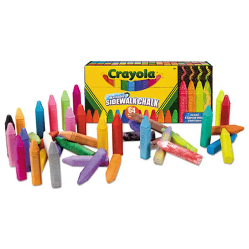 Ultimate Sidewalk Chalk, 4" x 0.5" Diameter, 60 Assorted Colors, 64/Set - Art Chalk | Crayola