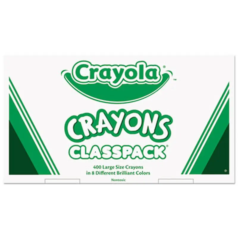 Classpack Crayons, Large Size, 0.44" x 4", 8 Assorted Colors, 400/Pack - Crayons | Crayola