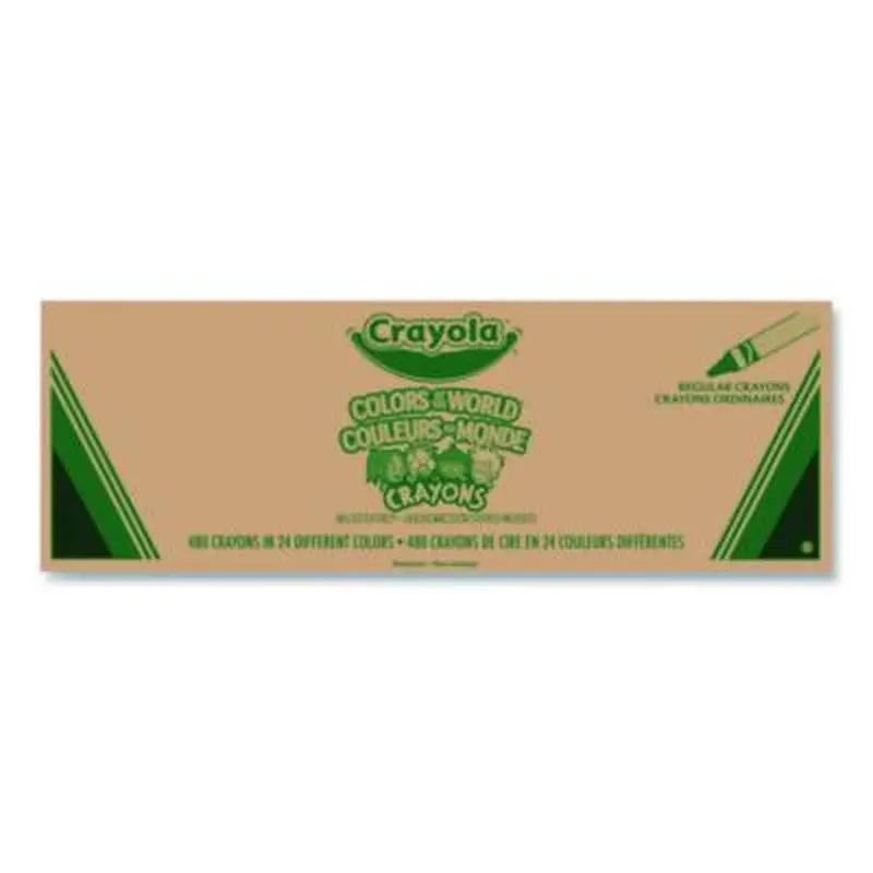 Colors of the World Crayons Classpack, Regular Size, 0.31" x 3.63", 24 Assorted Colors, 480/Pack - Crayons | Crayola
