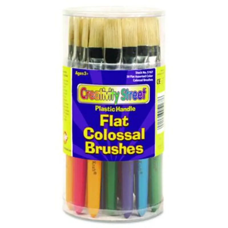 Colossal Brush, Natural Bristle, Flat Profile, 30/Set - Paint Supplies | Creativity Street