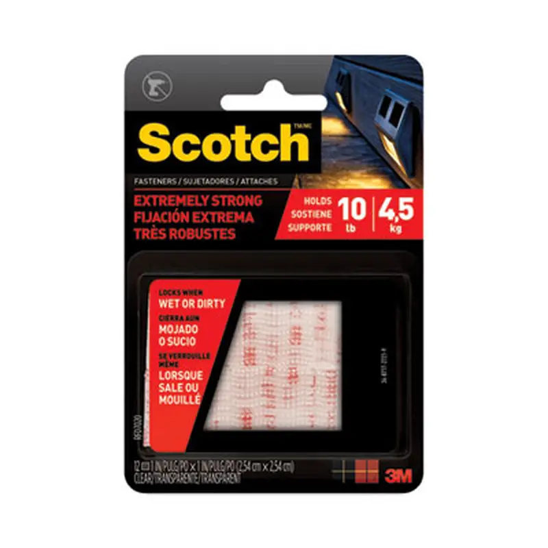 Extreme Fasteners, 1" x 1", White, 6/Pack - Hook & Loop Fasteners | Scotch