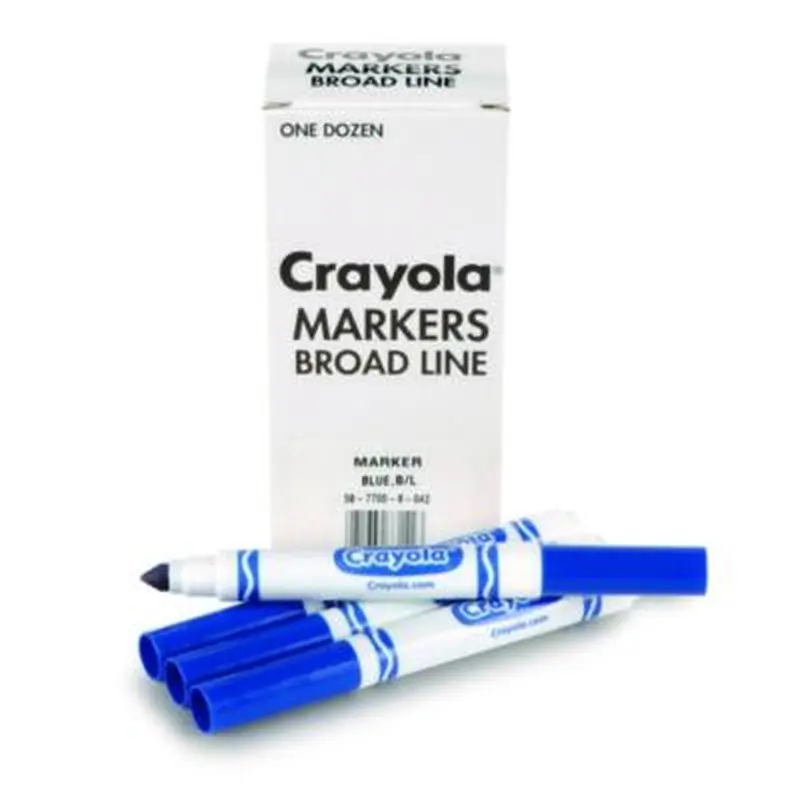 Broad Line Washable Markers, Broad Bullet Tip, Blue, 12/Box - Markers | Crayola