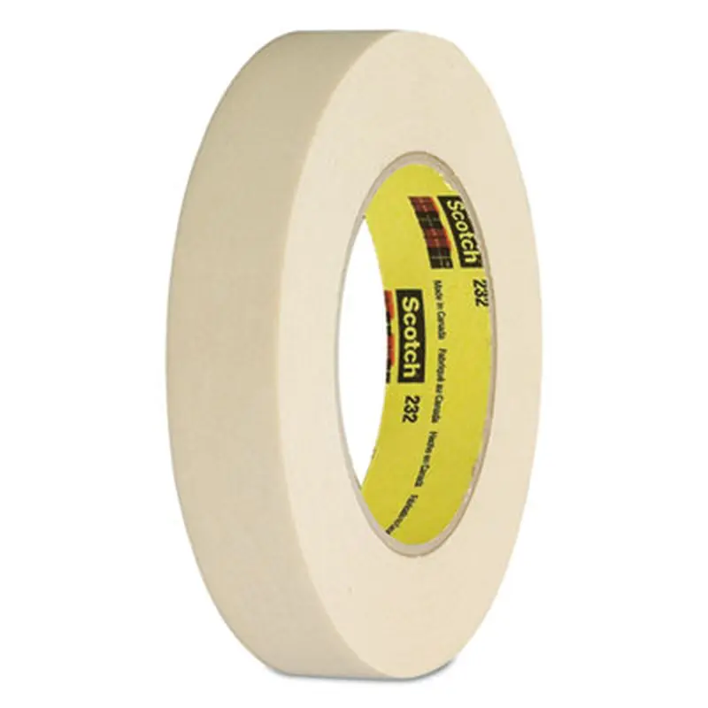 High-Performance Masking Tape 232, 3" Core, 18 mm x 55 m, Tan - Tape | Scotch