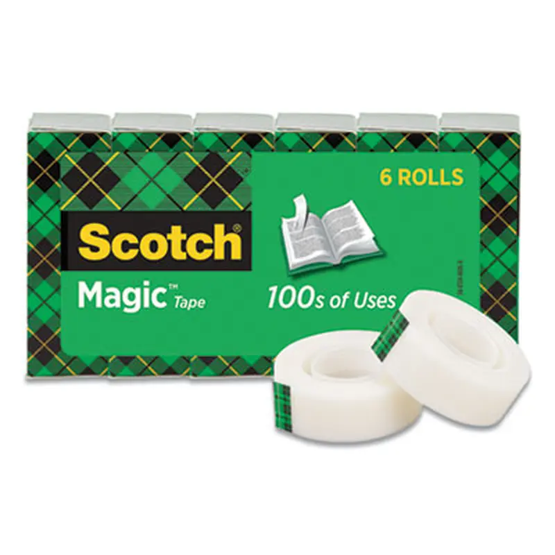 Magic Tape Refill, 1" Core, 0.75" x 22.2 yds, Clear, 6/Pack - Tape | Scotch