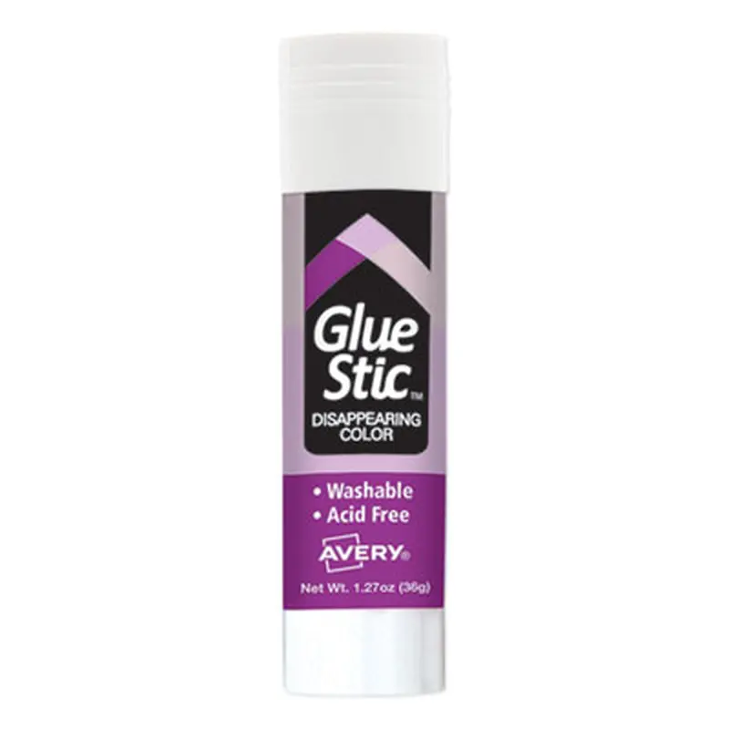 Permanent Glue Stic, 1.27 oz, Applies Purple, Dries Clear - Glue | Avery