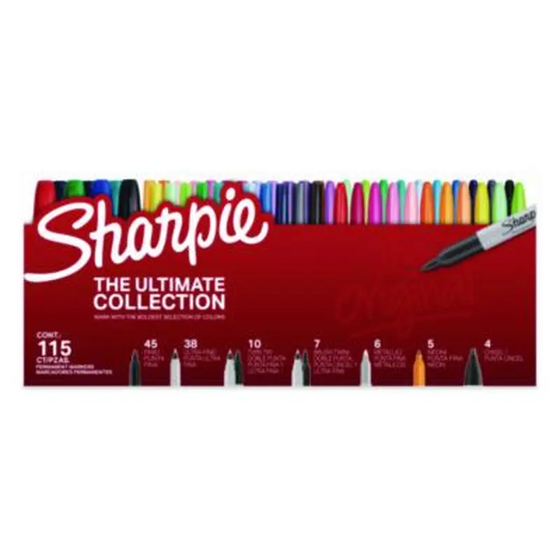 Permanent Markers Ultimate Collection, Assorted Tip Sizes/Types, Assorted Colors, 115/Pack - Markers | Sharpie