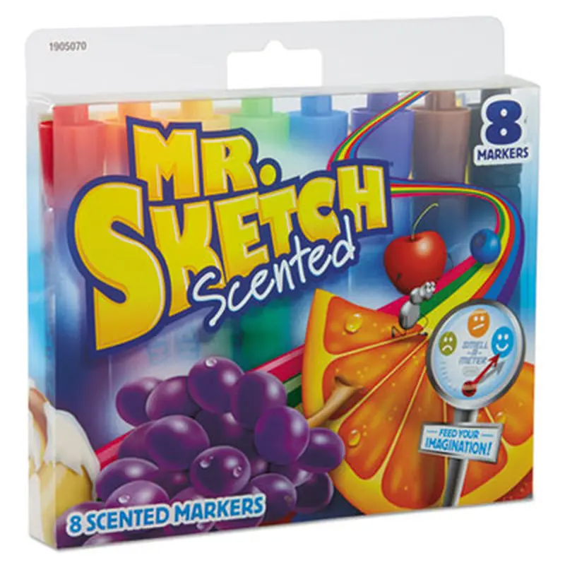 Scented Watercolor Marker, Broad Chisel Tip, Assorted Colors, 8/Set - Markers | Mr. Sketch