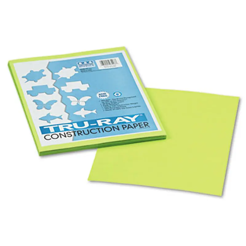 Tru-Ray Construction Paper, 76 lb Text Weight, 9 x 12, Brilliant Lime, 50/Pack - Art & Design Paper | Pacon
