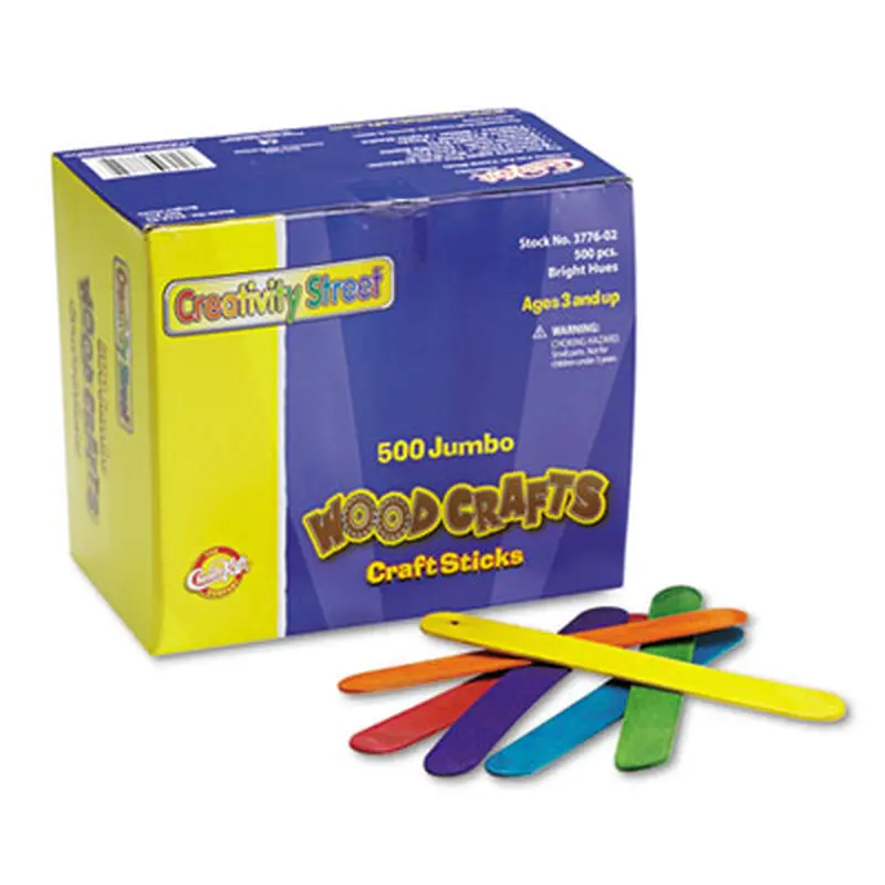 Colored Wood Craft Sticks, 6 x 0.75, 500/Box - Crafting Embellishments | Creativity Street