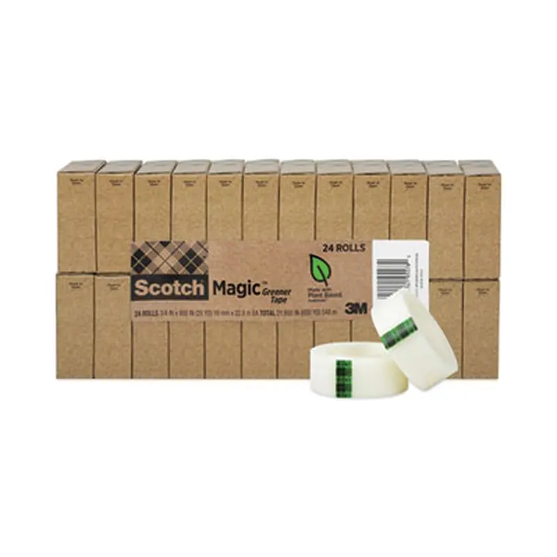 Magic Greener Tape, 1" Core, 0.75" x 75 ft, Clear, 24/Pack - Tape | Scotch