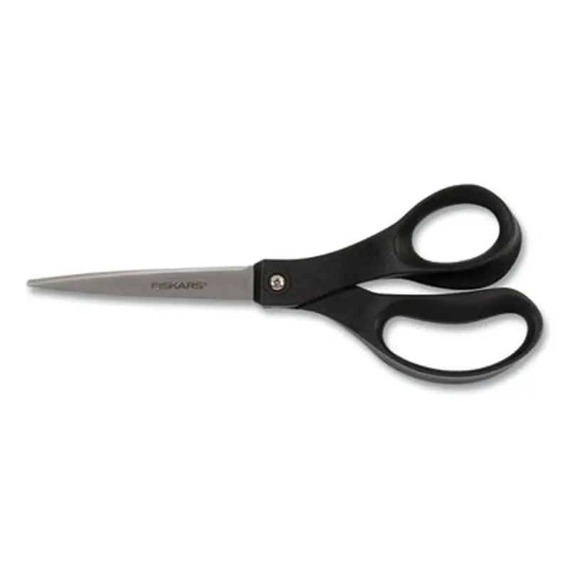 Scissors, 8" Long, Straight Black Handle - Scissors | Fiskars