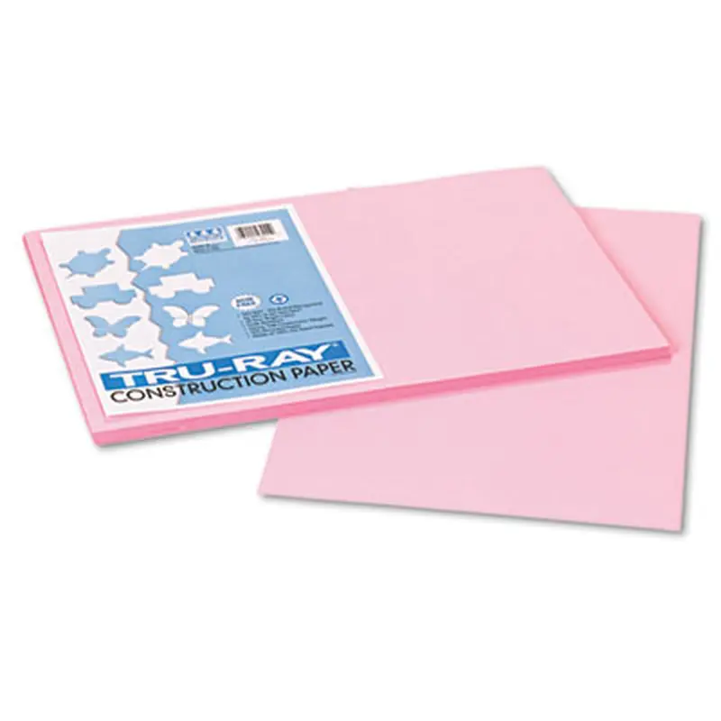 Tru-Ray Construction Paper, 76 lb Text Weight, 12 x 18, Pink, 50/Pack - Art & Design Paper | Pacon