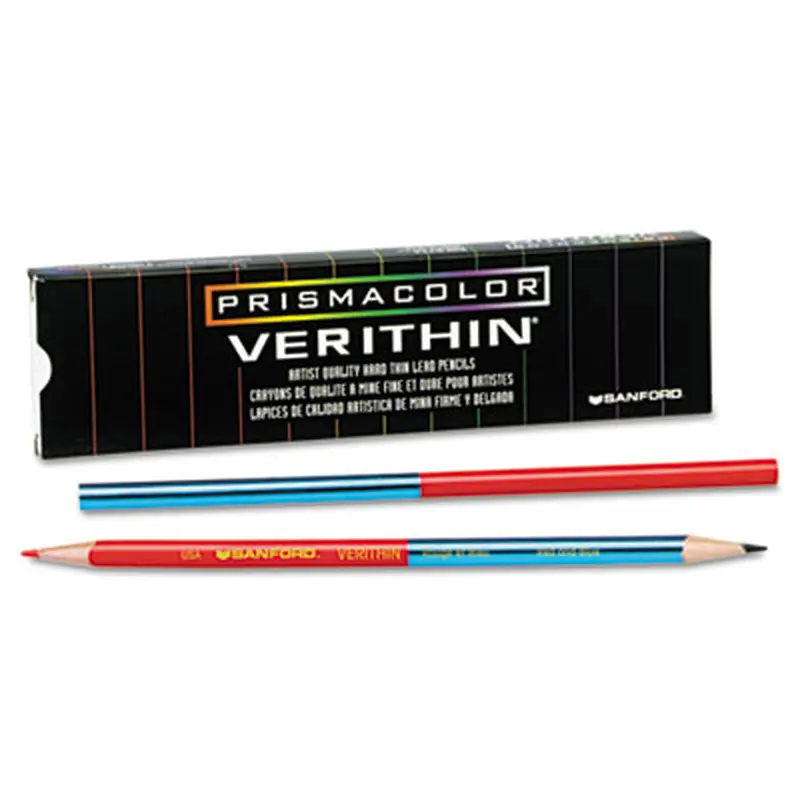 Verithin Dual-Ended Two-Color Pencils, 2 mm, Blue/Red Lead, Blue/Red Barrel, Dozen - Pencils | Prismacolor