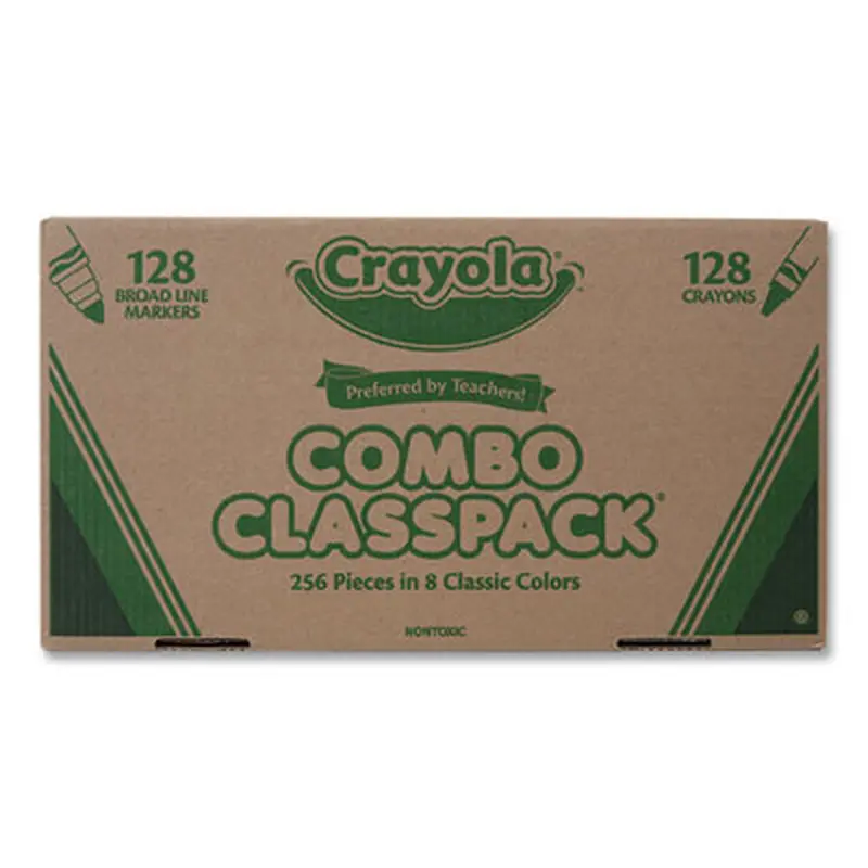 Crayons and Markers Combo Classpack, Eight Colors, 256/Set - Art Kits | Crayola